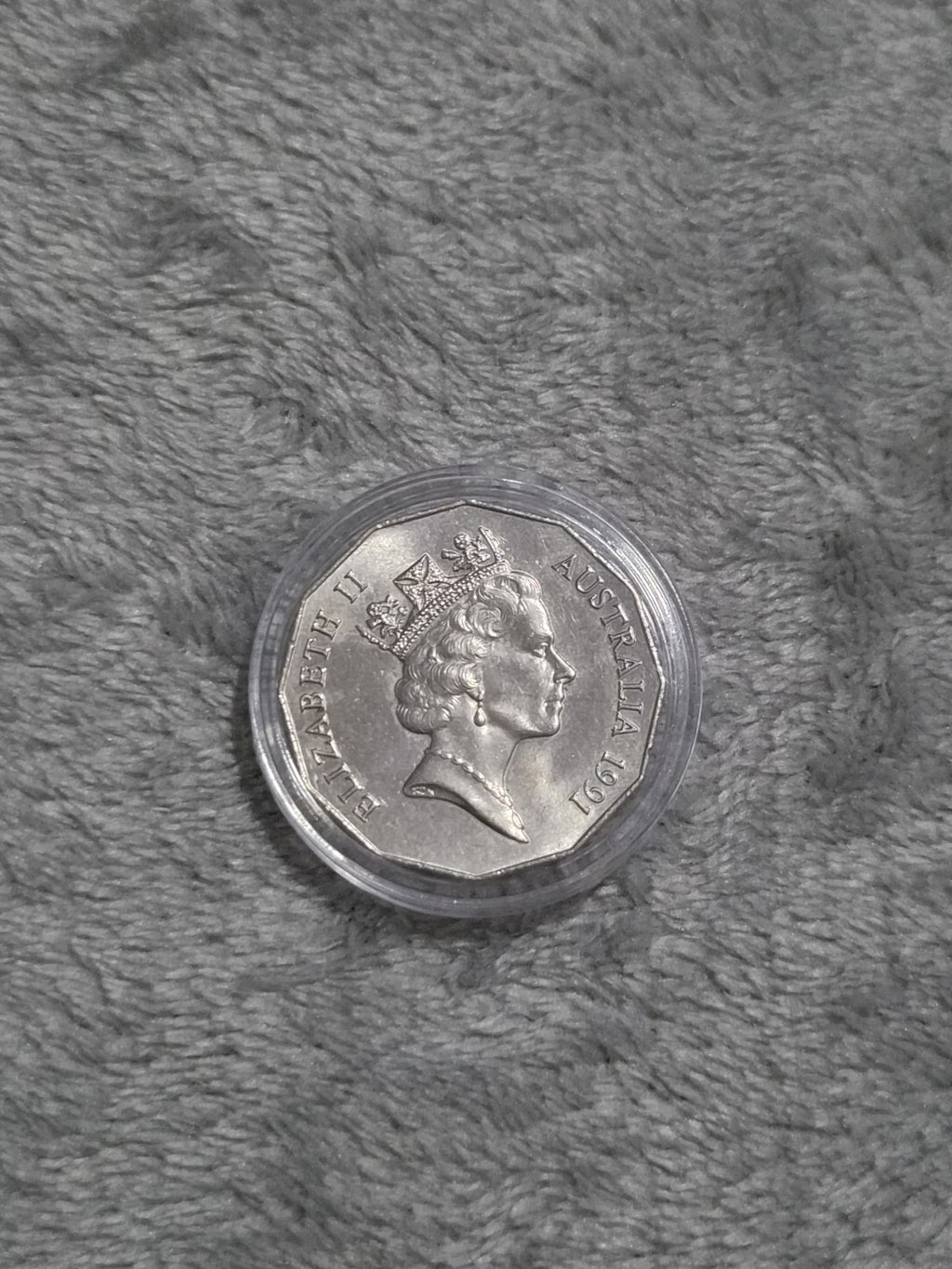 1991 RAMS HEAD 50 Cent Coin - 25th anniversary decimal currency In capsule 