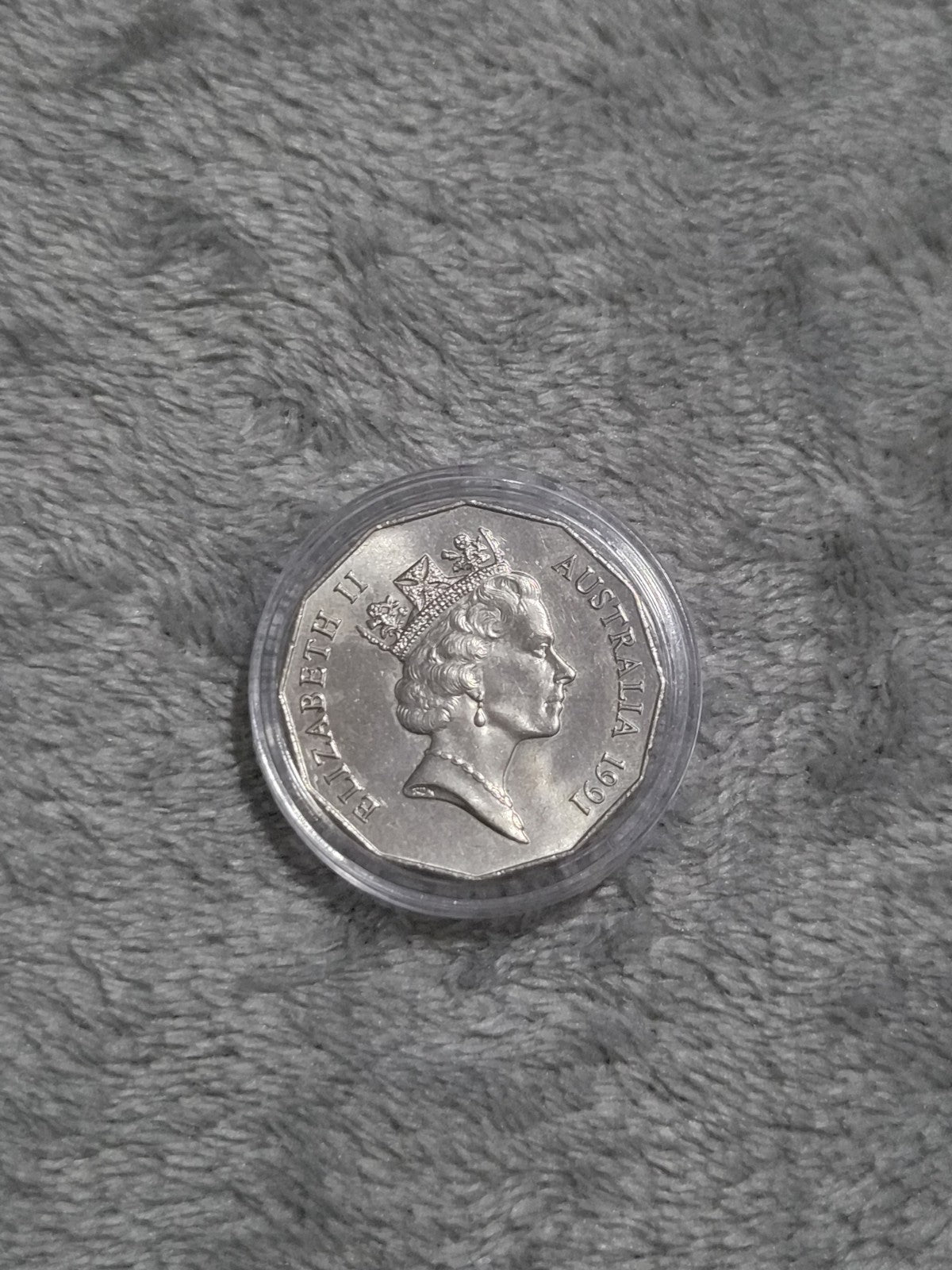 1991 RAMS HEAD 50 Cent Coin - 25th anniversary decimal currency In capsule 