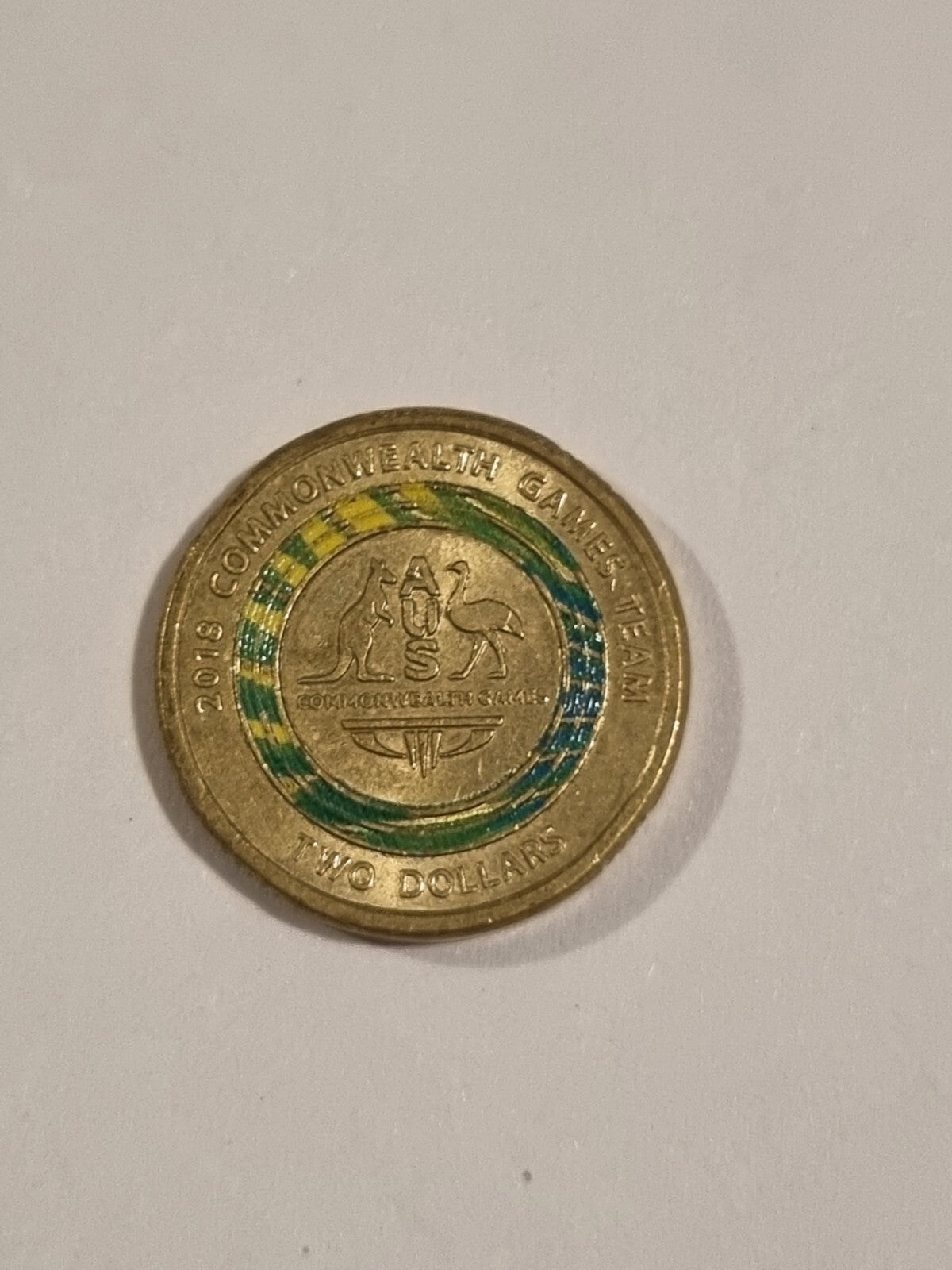 2018 Australian $2 Dollar Coin Commonwealth Games Team Green Gold