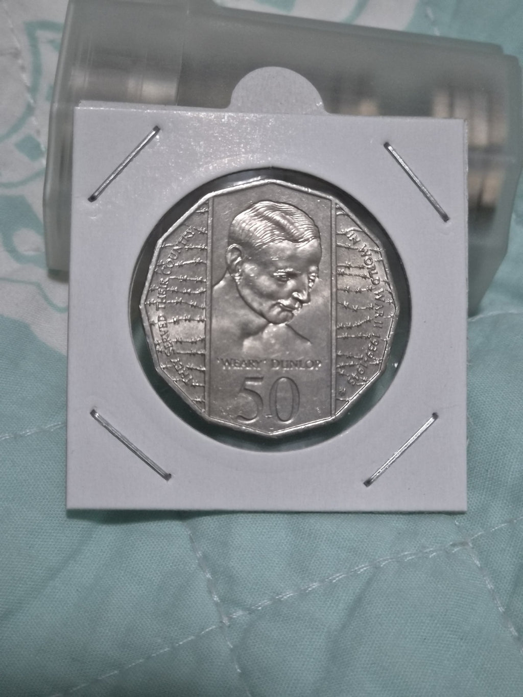 1995 aUNC 50 Cent 50c Coin - Weary Dunlop