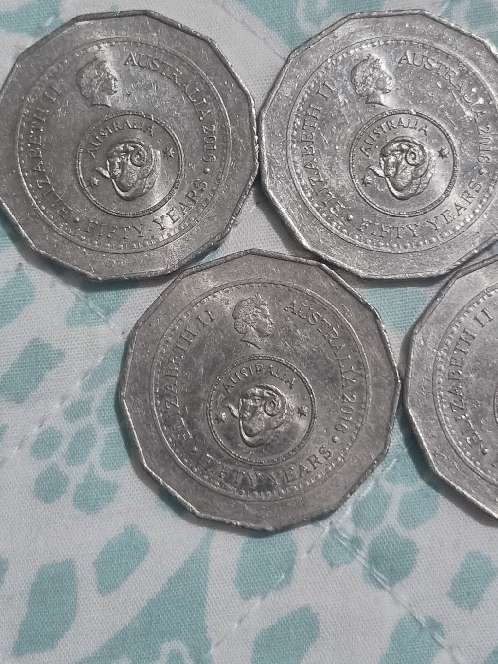 5 x 50 Cent 2016 Changeover Commemorative Coins - Lightly Circulated 