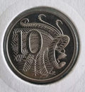 1981 UNC 10 cent coin in 2x2 holder