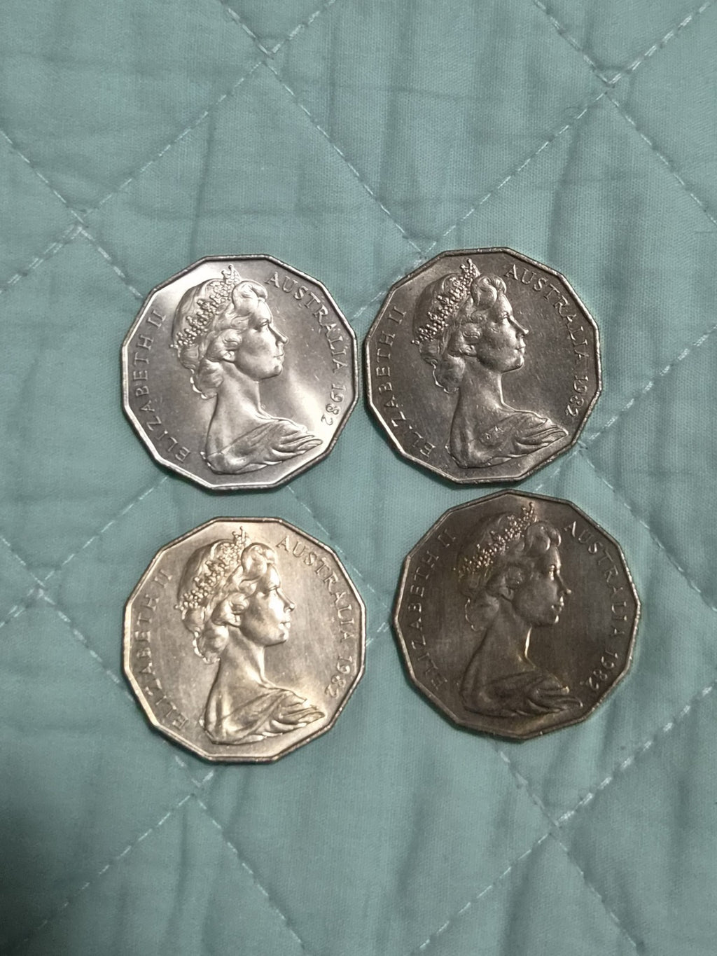 4 x 1982 50 Cent Coins - Brisbane Commonwealth Games 