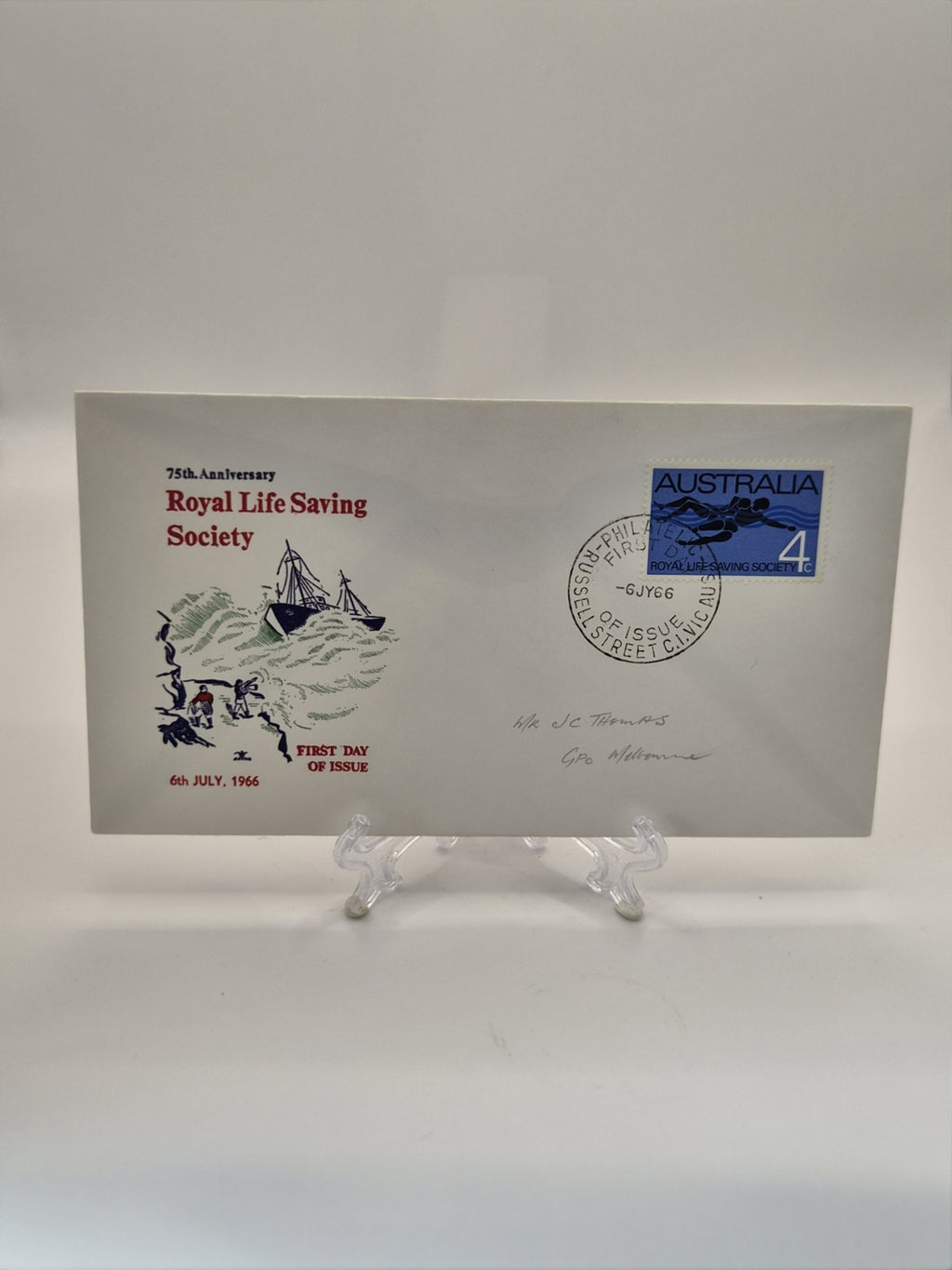 1966 - 75th Annic Royal Life Saving Society  First Day Cover Australia FDC