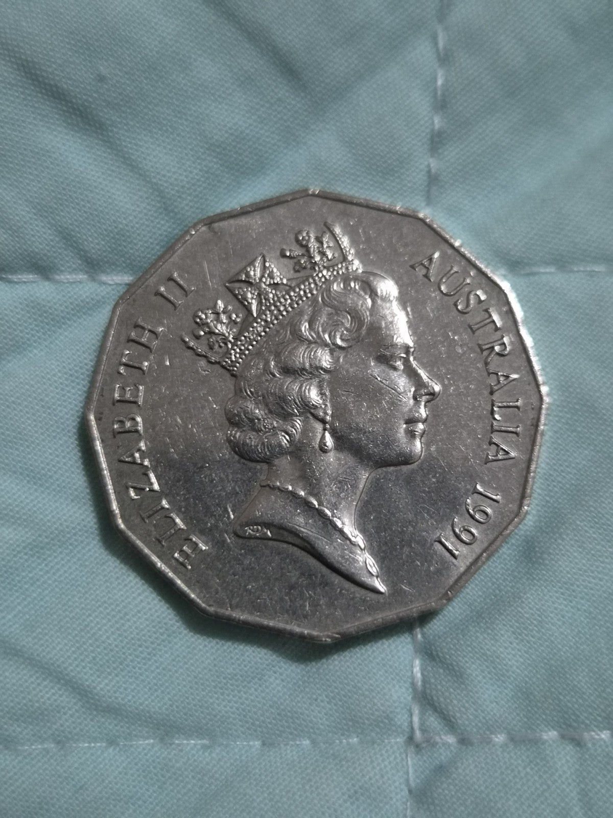 1991 Rams Head 50 Cent Coin - 25th anniversary decimal currency