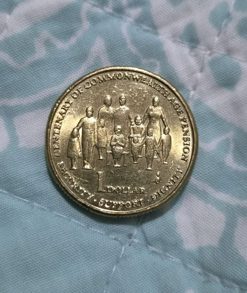 2009 $1 One Dollar Coin - Centenary Of Age Pension - Circulated 
