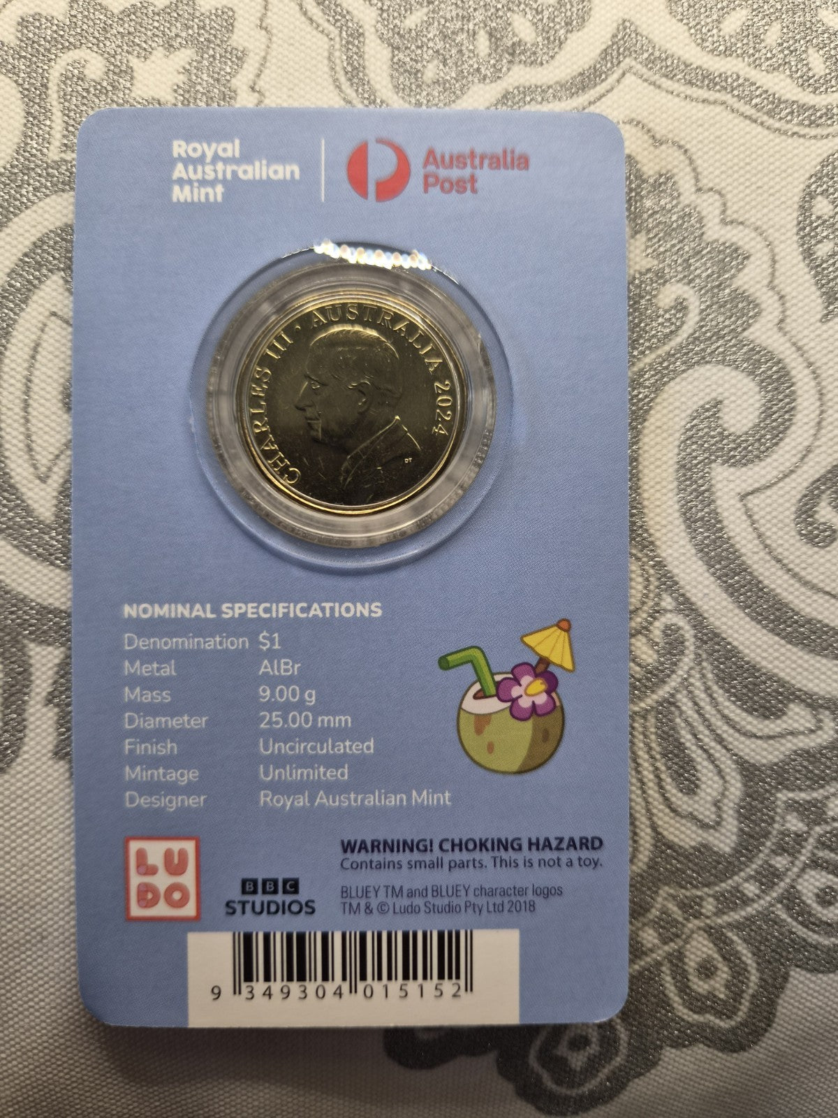 2024 Bluey $1 Envelope PrivyMark Coin - Rad & Frisky