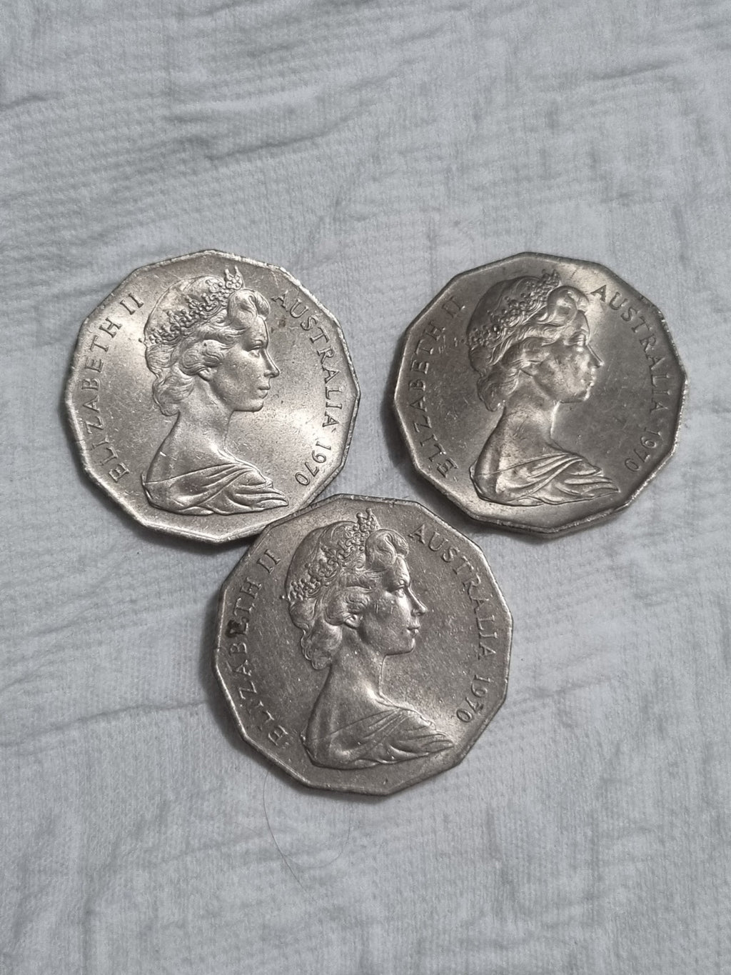 3 x 50 Cent Coin 1970 Captain James Cook Bicentenary 50c Circulated 