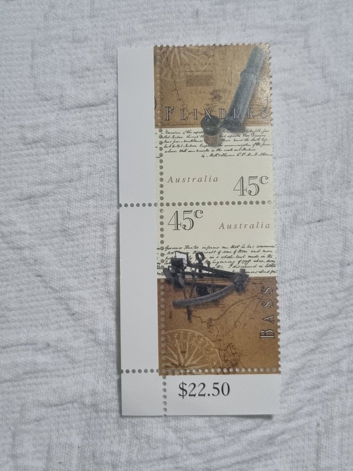 1998 Australia - Bass And Flinders 45 Cent Stamp Pair MUH