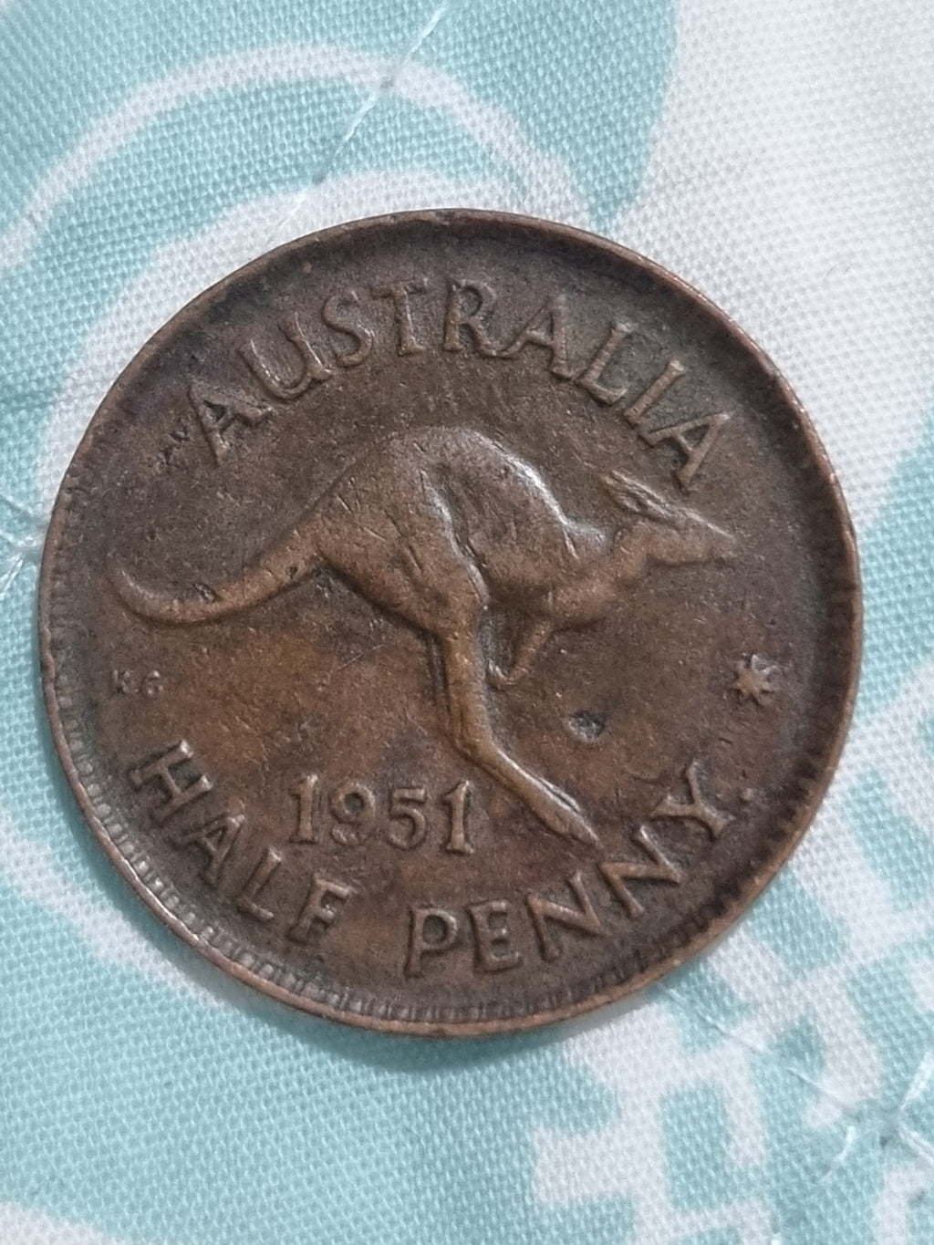 1951 Australian Penny With Dot
