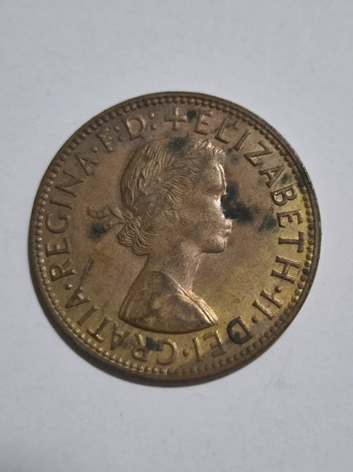1962 Australian Penny with Y dot