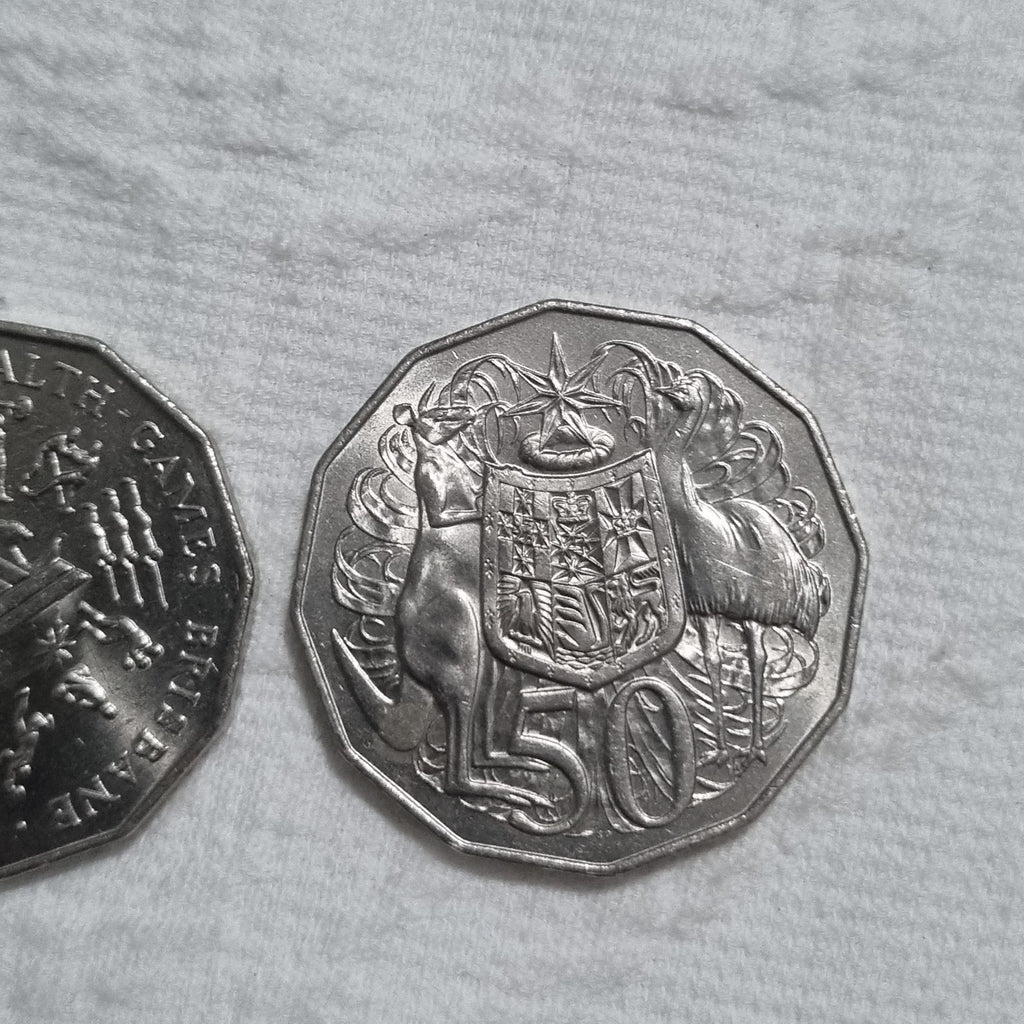 3 x 50 Cent Coins - 1981 , 1982 , 1983 - Very Shiny 