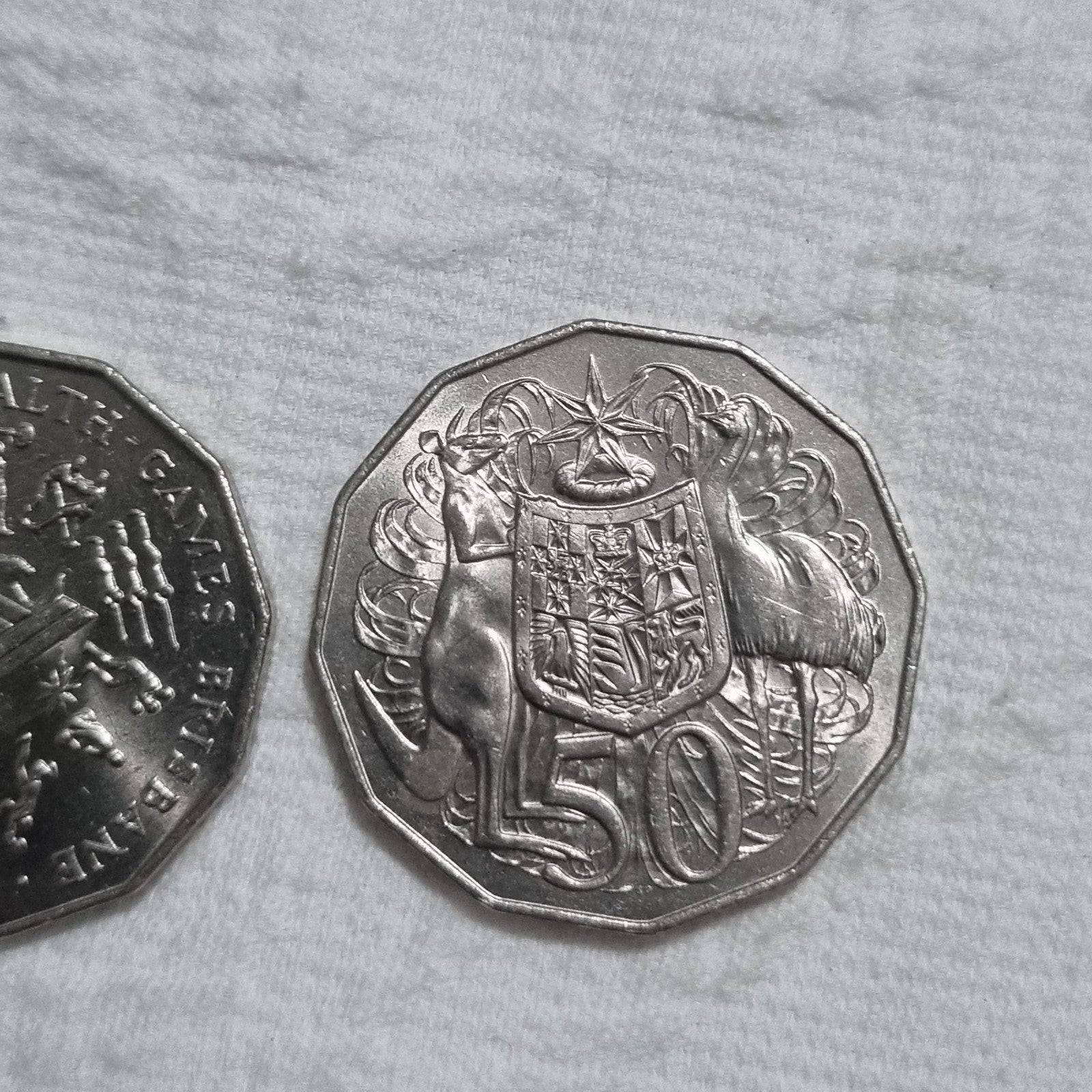3 x 50 Cent Coins - 1981 , 1982 , 1983 - Very Shiny 