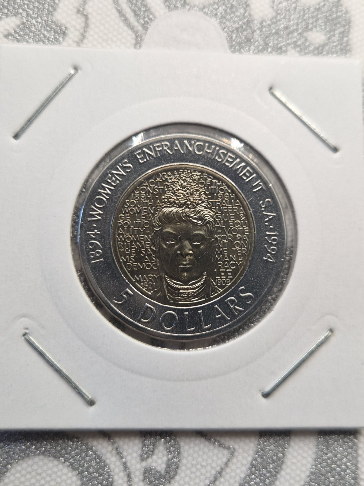 1994 $5 Five Dollar UNC Coin Enfranchisement of Women South Australia