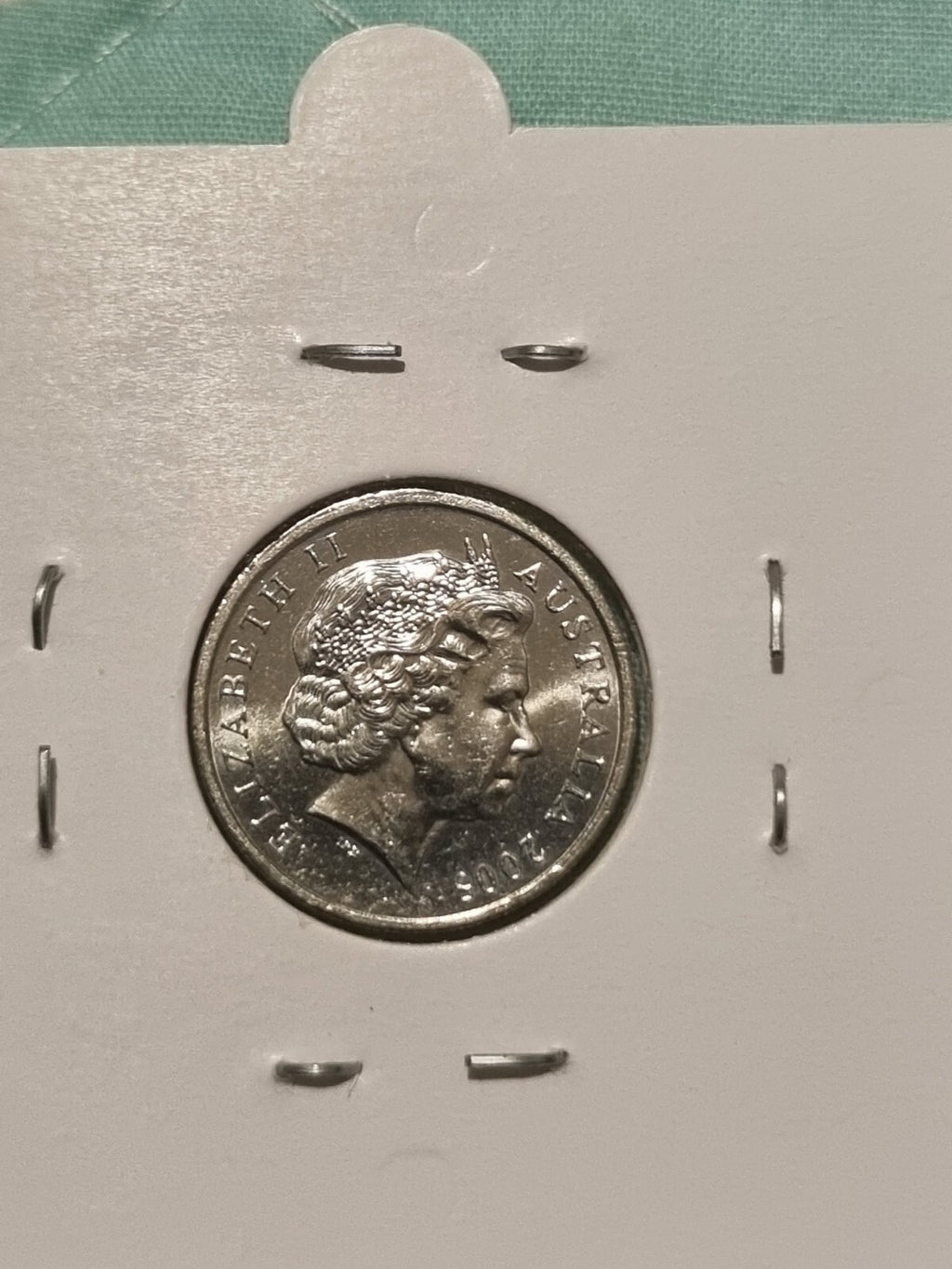 2005 5 cent coin in 2x2 