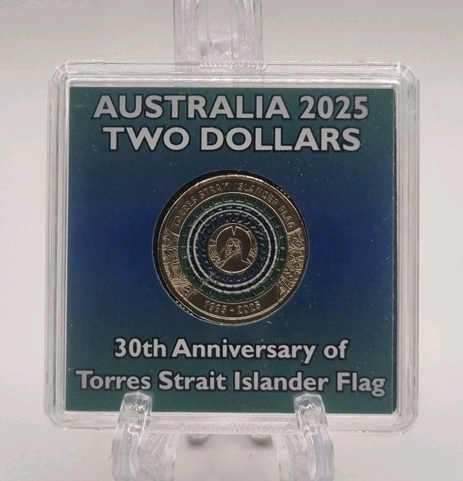 2025 UNC $2 Coin - Torres Strait Islander Flag Two Dollars In Display Case