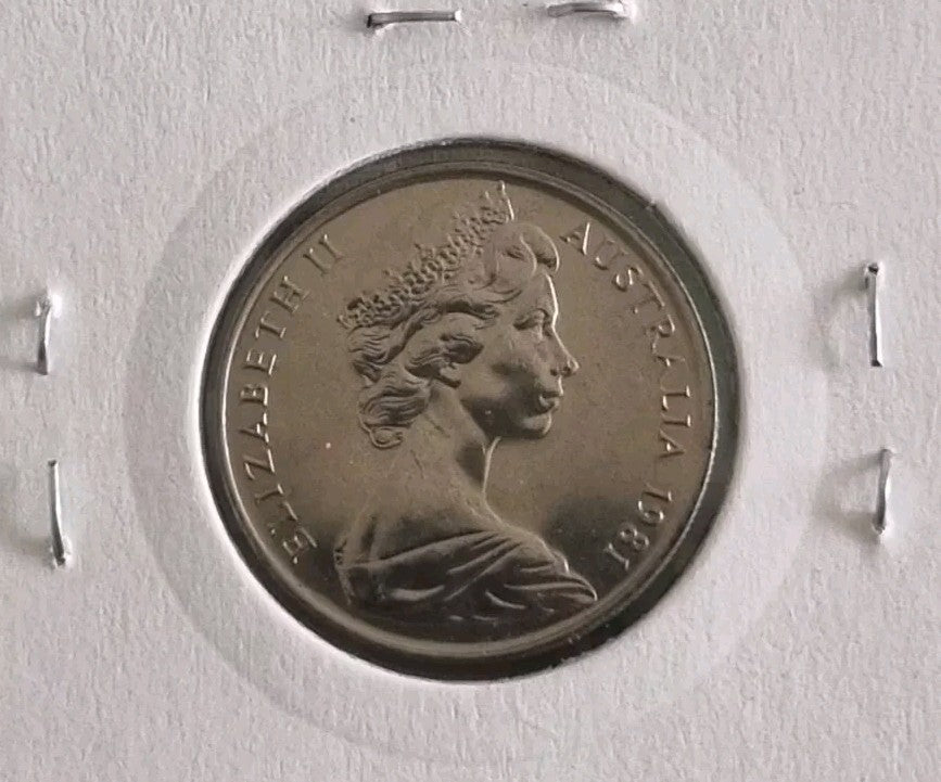 1981 UNC 10 cent coin in 2x2 holder