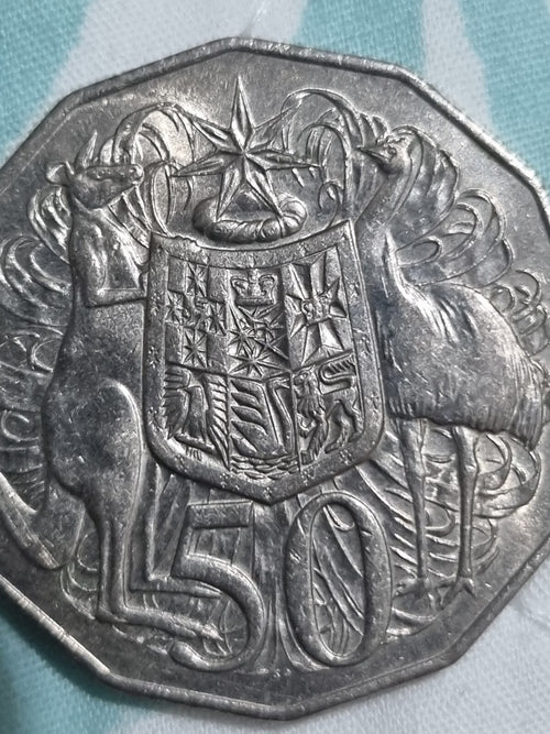 1981 50 Cent Coin - Nealy Uncirculated - Coat of Arms Elizabeth II
