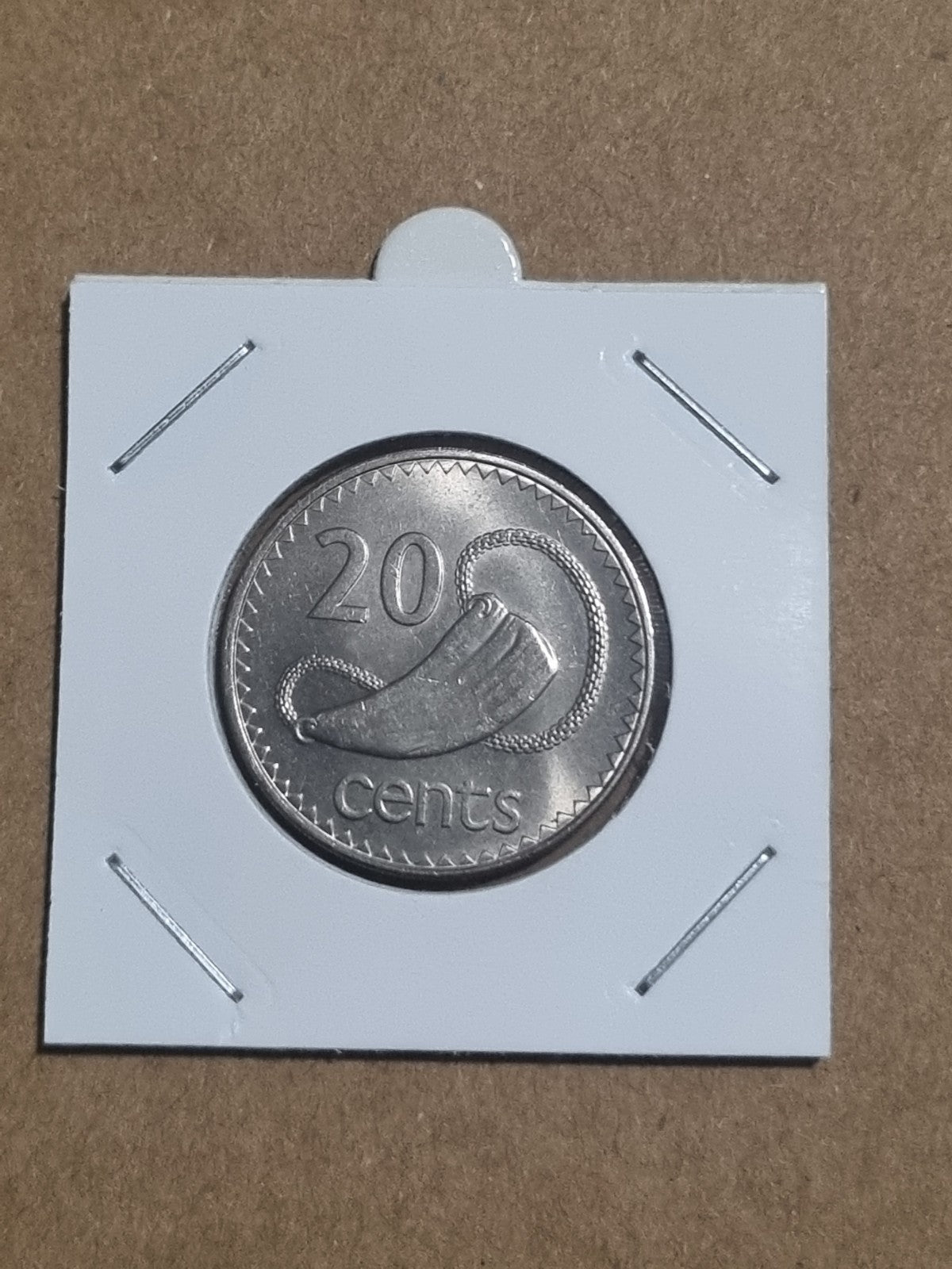 1976 20 Cents Fiji Uncirculated Coin In Capsule 