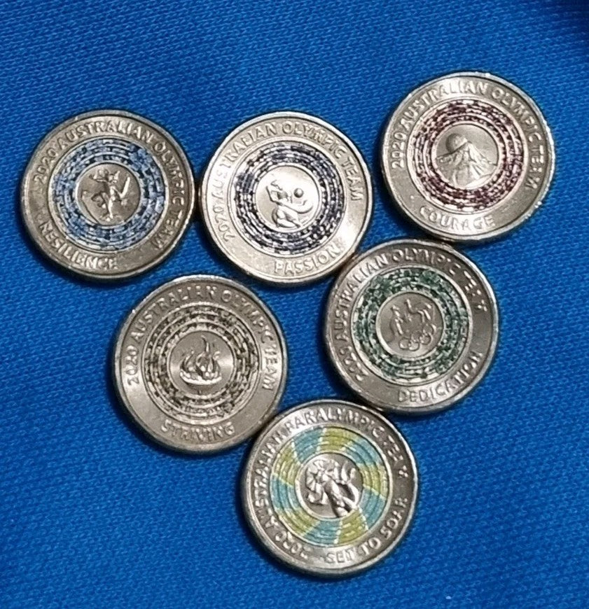 2020 $2 Coin OLYMPIC SET x 6 COINS QUEEN Head - UNCIRCULATED 
