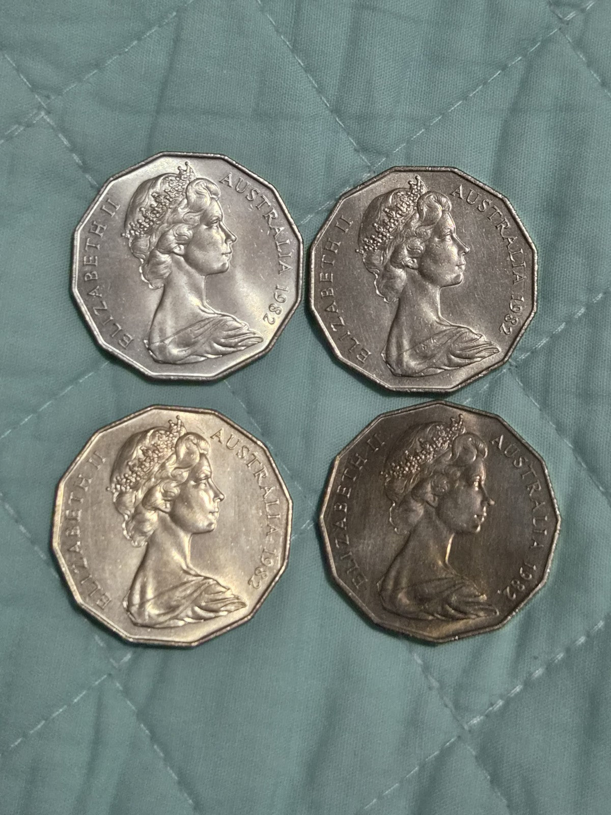 4 x 1982 50 Cent Coins - Brisbane Commonwealth Games 