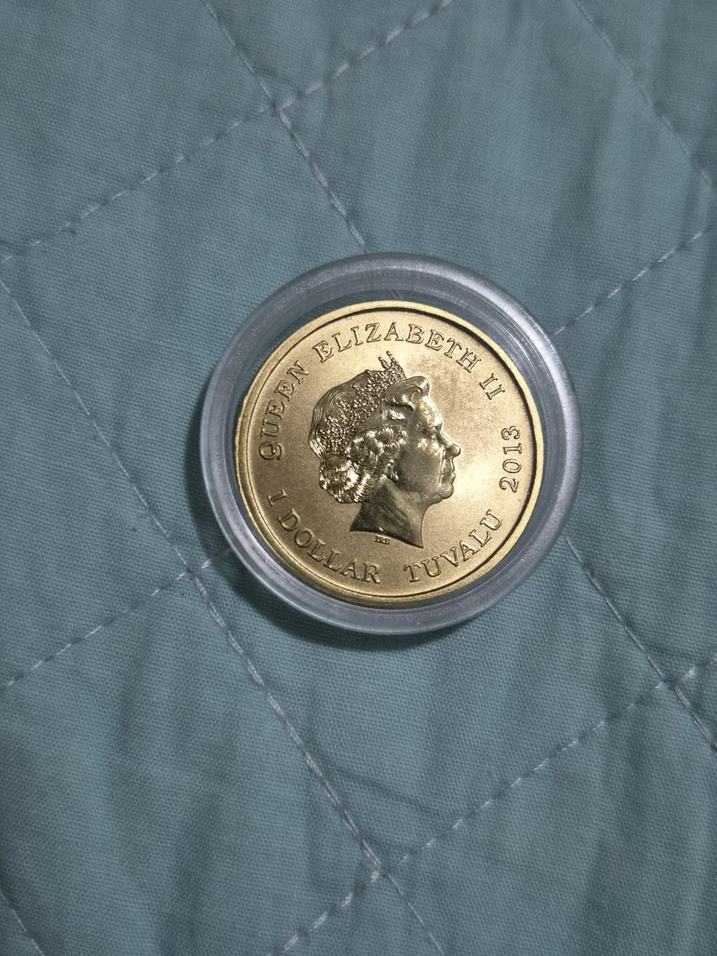 2013 Year of Snake Baby Tuvalu $1 Coloured UNC Coin in Capsule