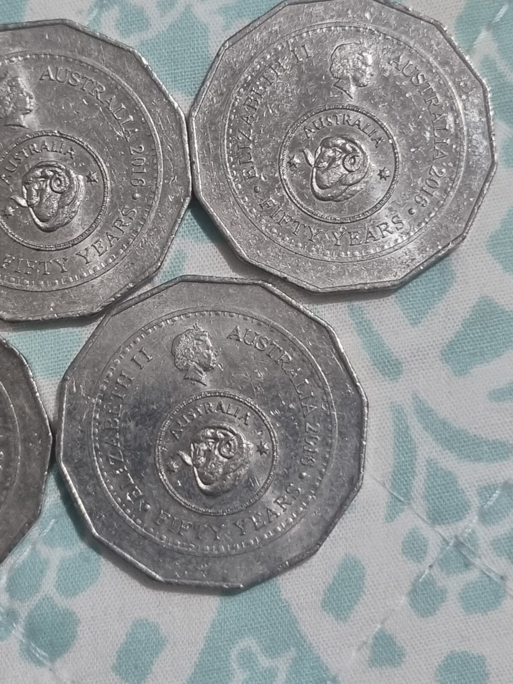 5 x 50 Cent 2016 Changeover Commemorative Coins - Lightly Circulated 