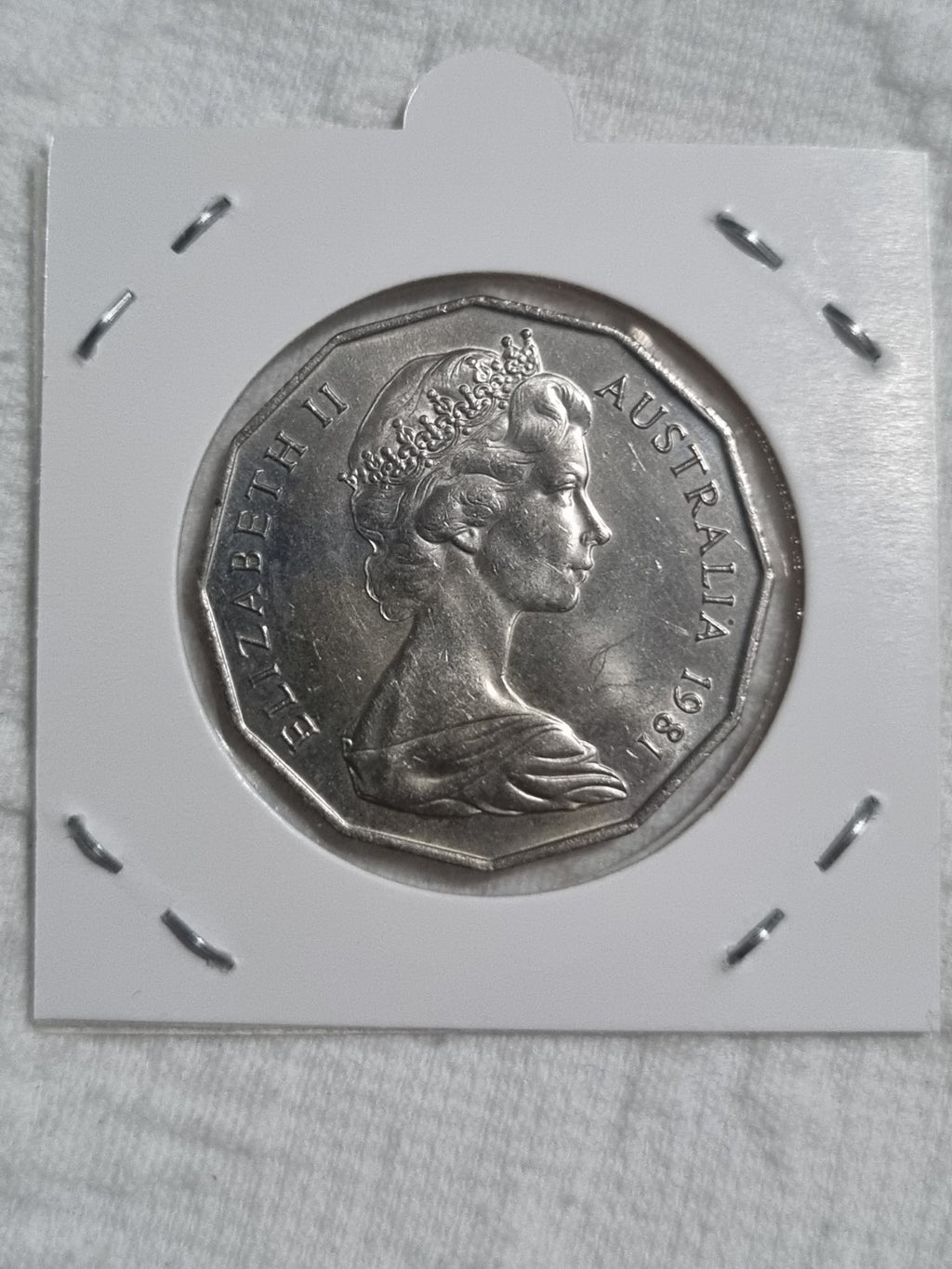 3 x 50 Cent Coins - 1977 , 1981 , 1982 In 2x2 Holders For Protection 