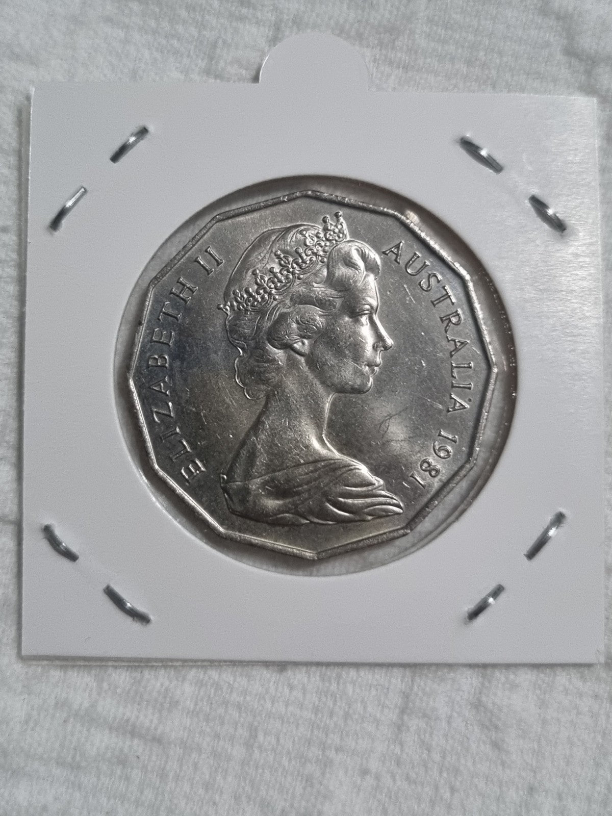 3 x 50 Cent Coins - 1977 , 1981 , 1982 In 2x2 Holders For Protection 