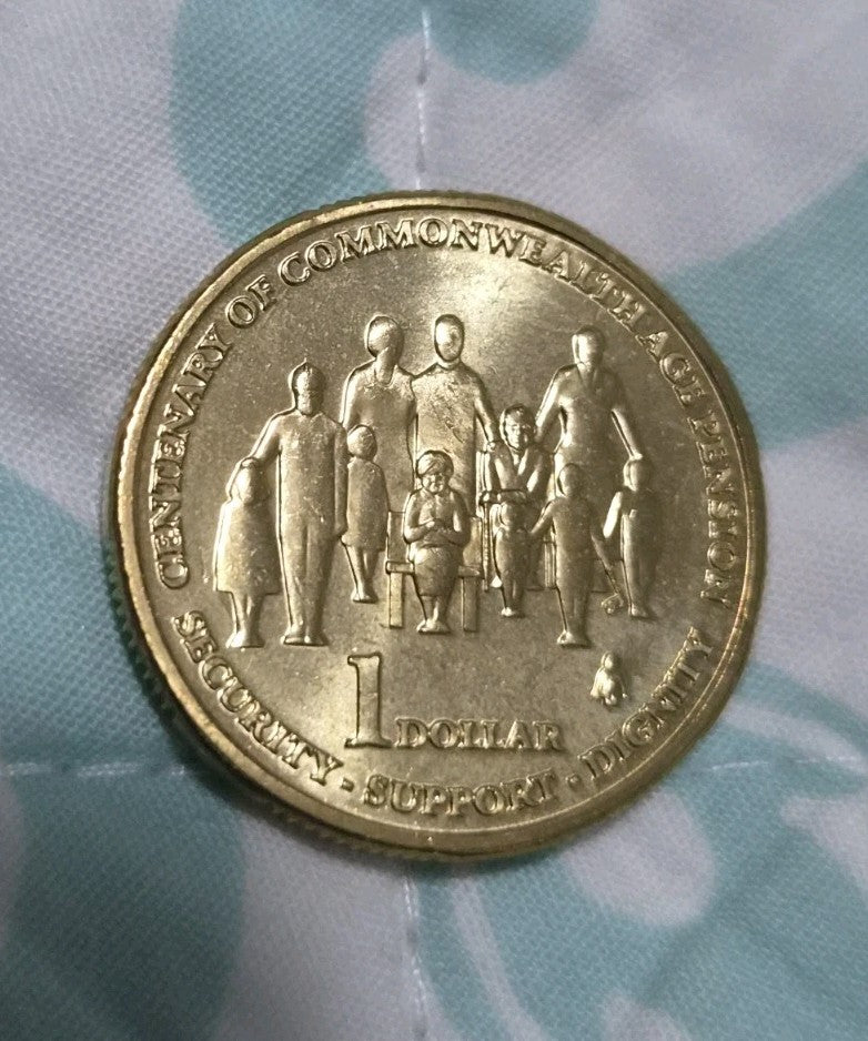 2009 UNC $1 One Dollar Coin - Centenary Of Age Pension 