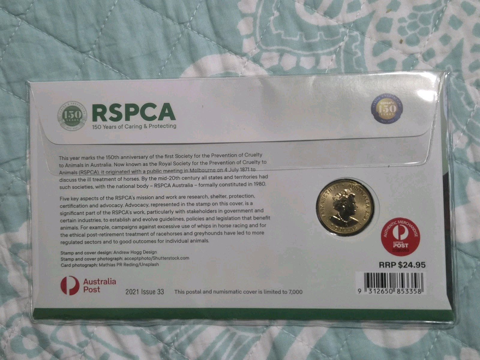 2021 $1 RSPCA Horse PNC Coloured Coin - One Dollar