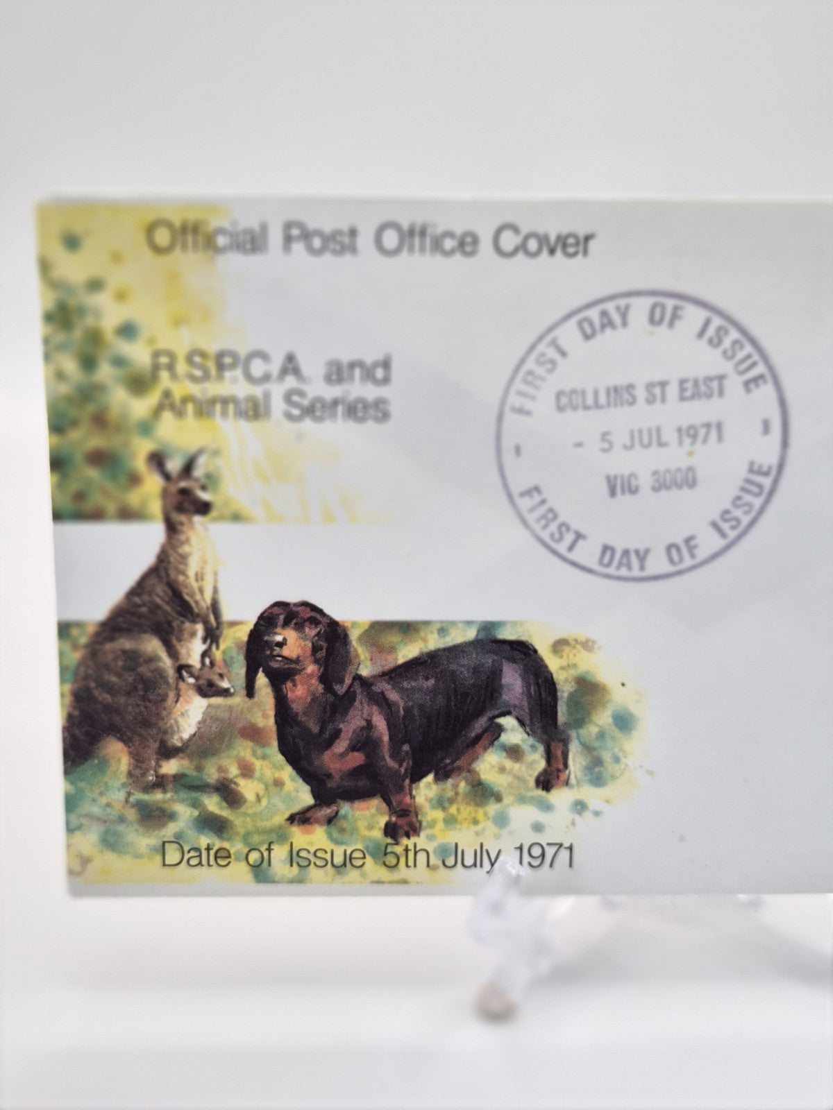 1971 RSPCA Set Of 4 - Cat, Dogs, Kangaroo, Lamb FDC Australia First Day Cover 