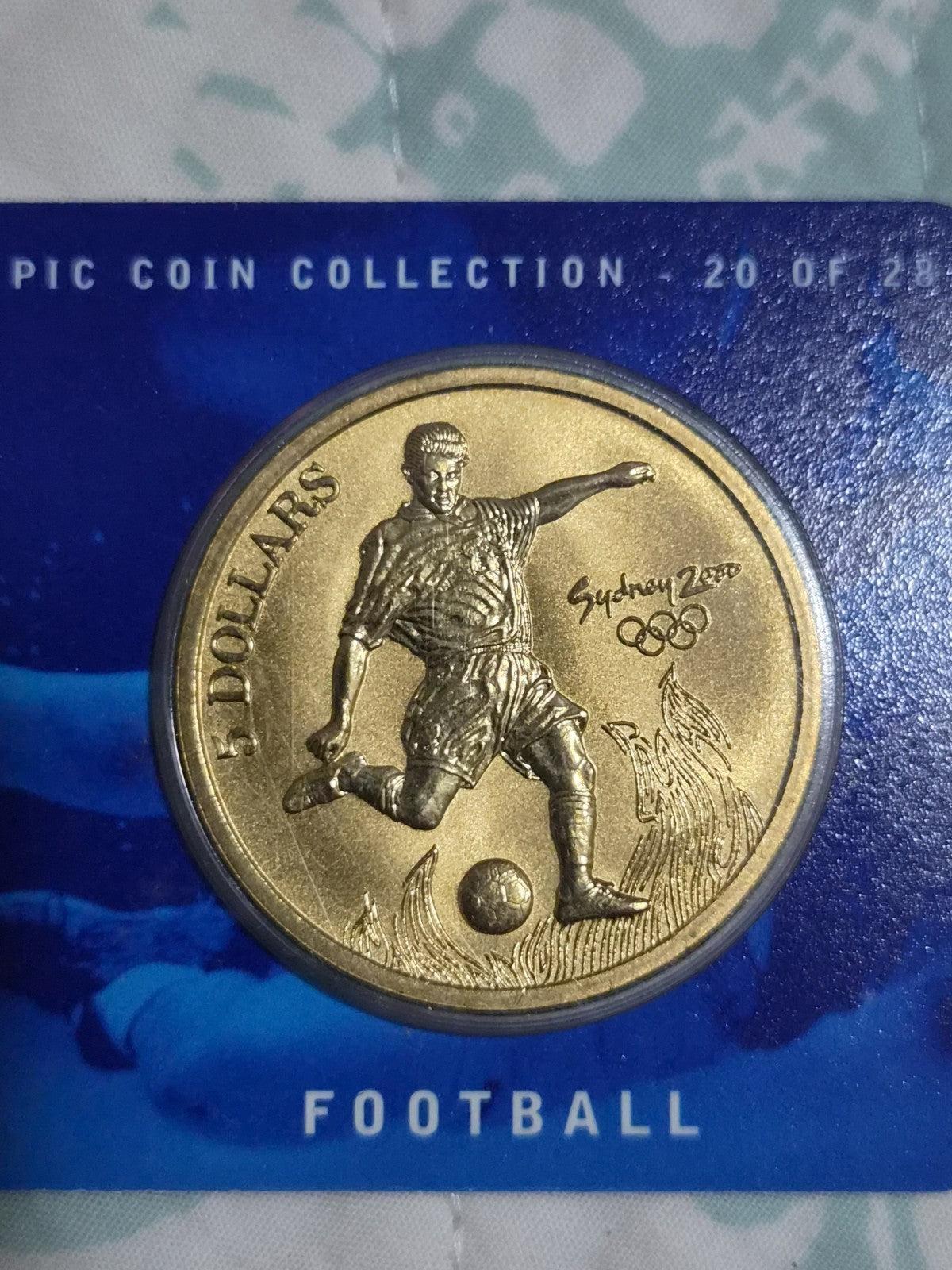 Sydney Olympics 2000 Football $5 DOLLAR UNC Five Dollars - Soccer