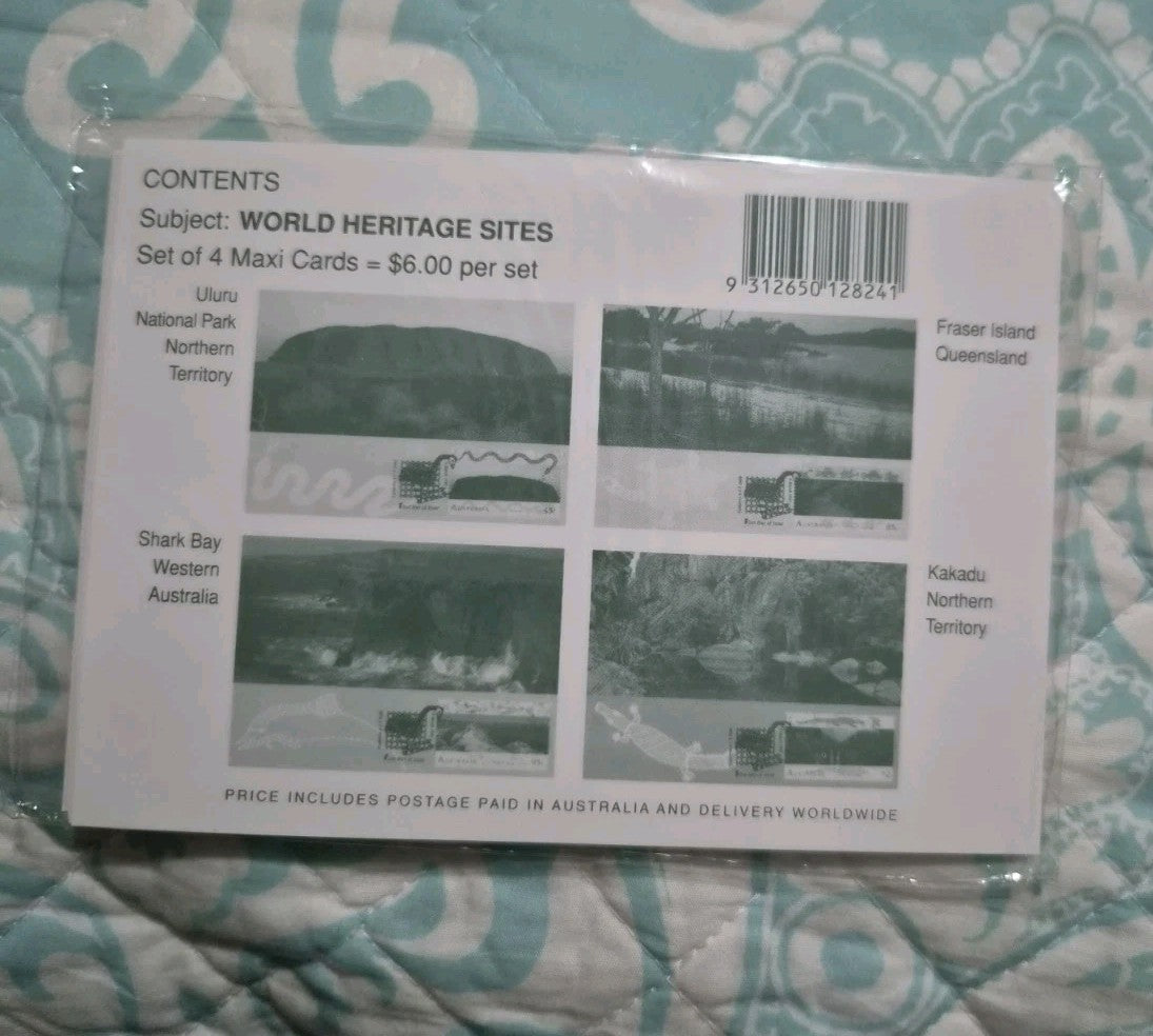 Australia Maximum Maxi Cards - 1993 World Heritage Sites (Set of 4) Pristine 