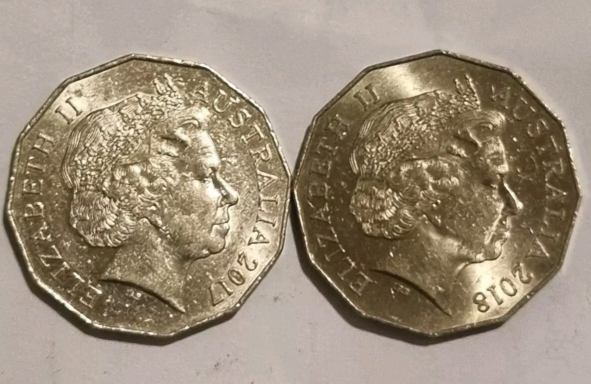 2017 & 2018 50 cent coins , Coat Of Arms - Circulated 