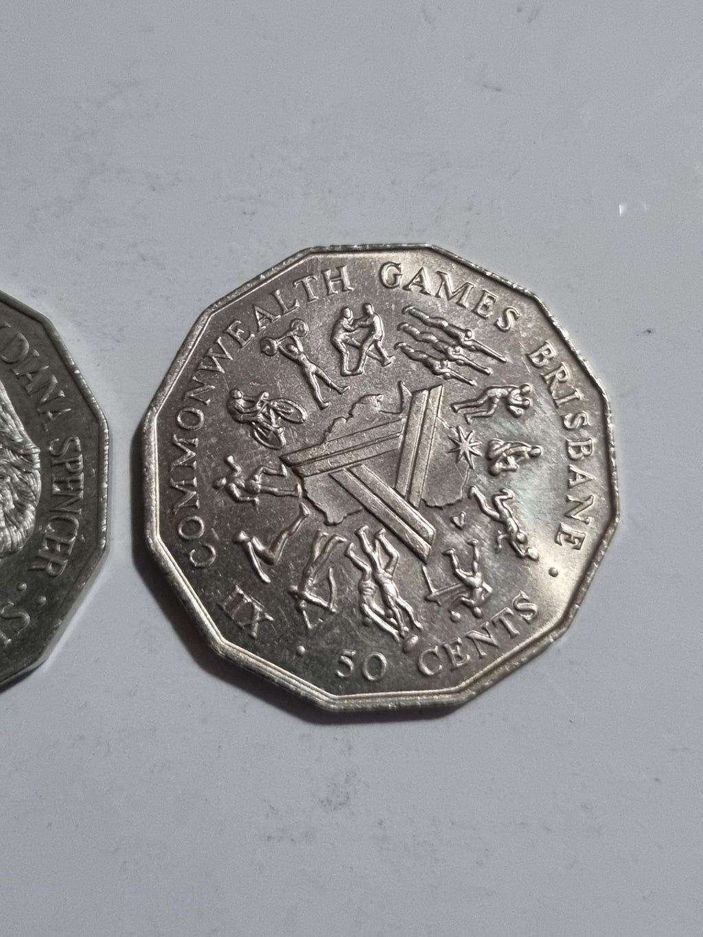 1981 & 1982  UNC Fifty Cent 50c Coin Princess & Prince - Brisbane Commonwealth G