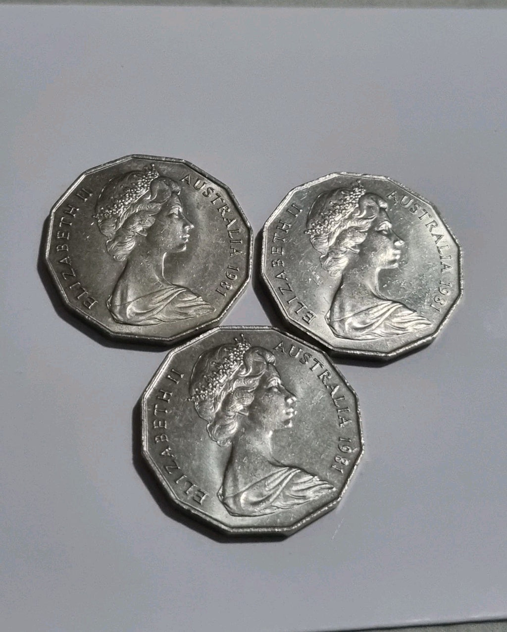 3 x 1981 UNC Fifty Cent 50c Coins Princess Diana and Prince Charles