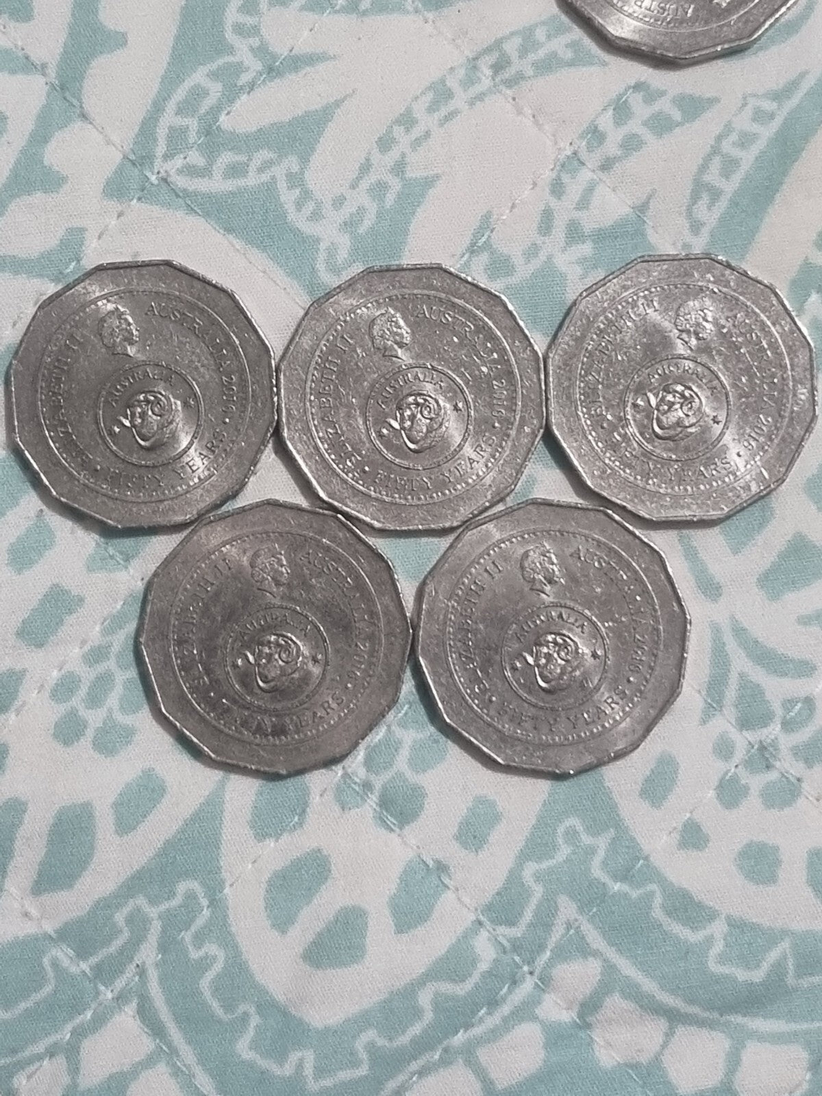 5 x 50 Cent 2016 Changeover Commemorative Coins - Lightly Circulated 