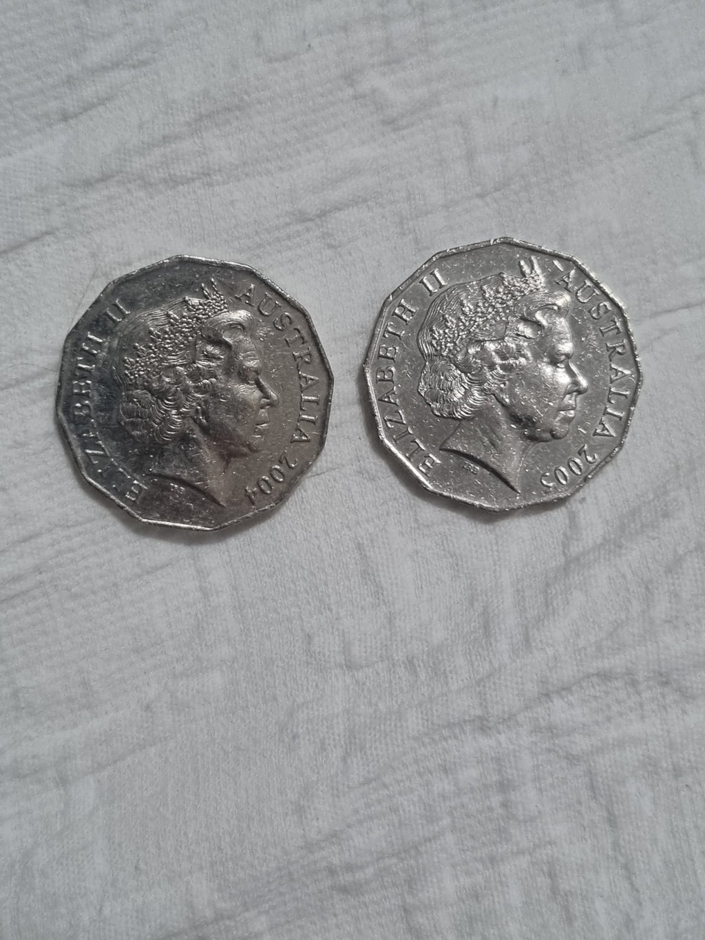 2 x 50 Cent Coins - 2004 & 2005