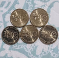 5 x 2020 One Dollar Coins -  Qantas CENTENARY Uncirculated $1