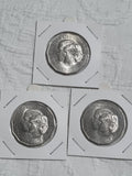 3 x 1981 UNC Fifty Cent 50c Coin Princess Diana and Prince Charles In 2x2 Holder