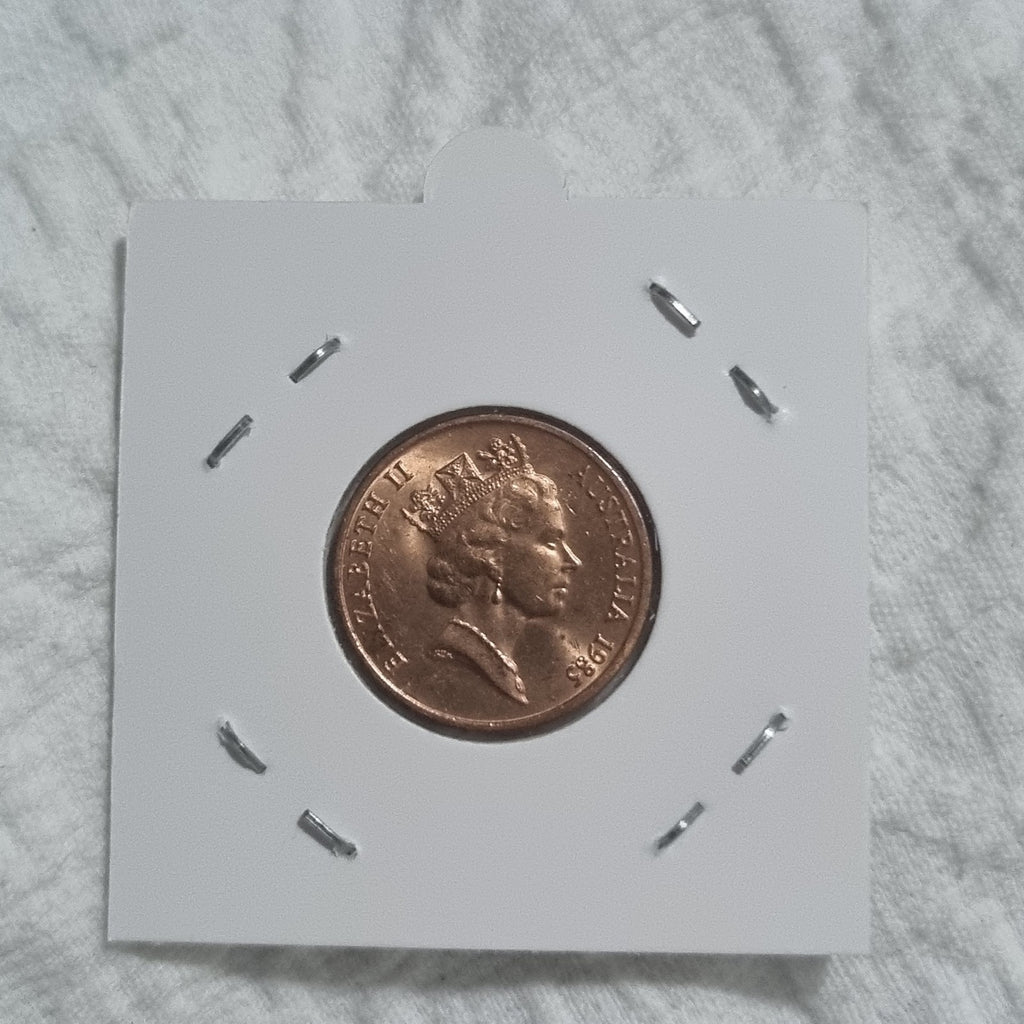 1985 Uncirculated Two Cent Coin in 2 x 2 holder - Beautiful Coin 
