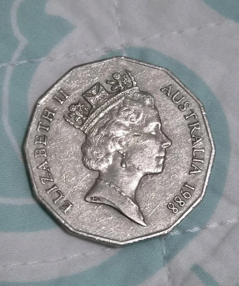 1988 50 Cent Bicentennial Tall Ship Coin - Circulated 