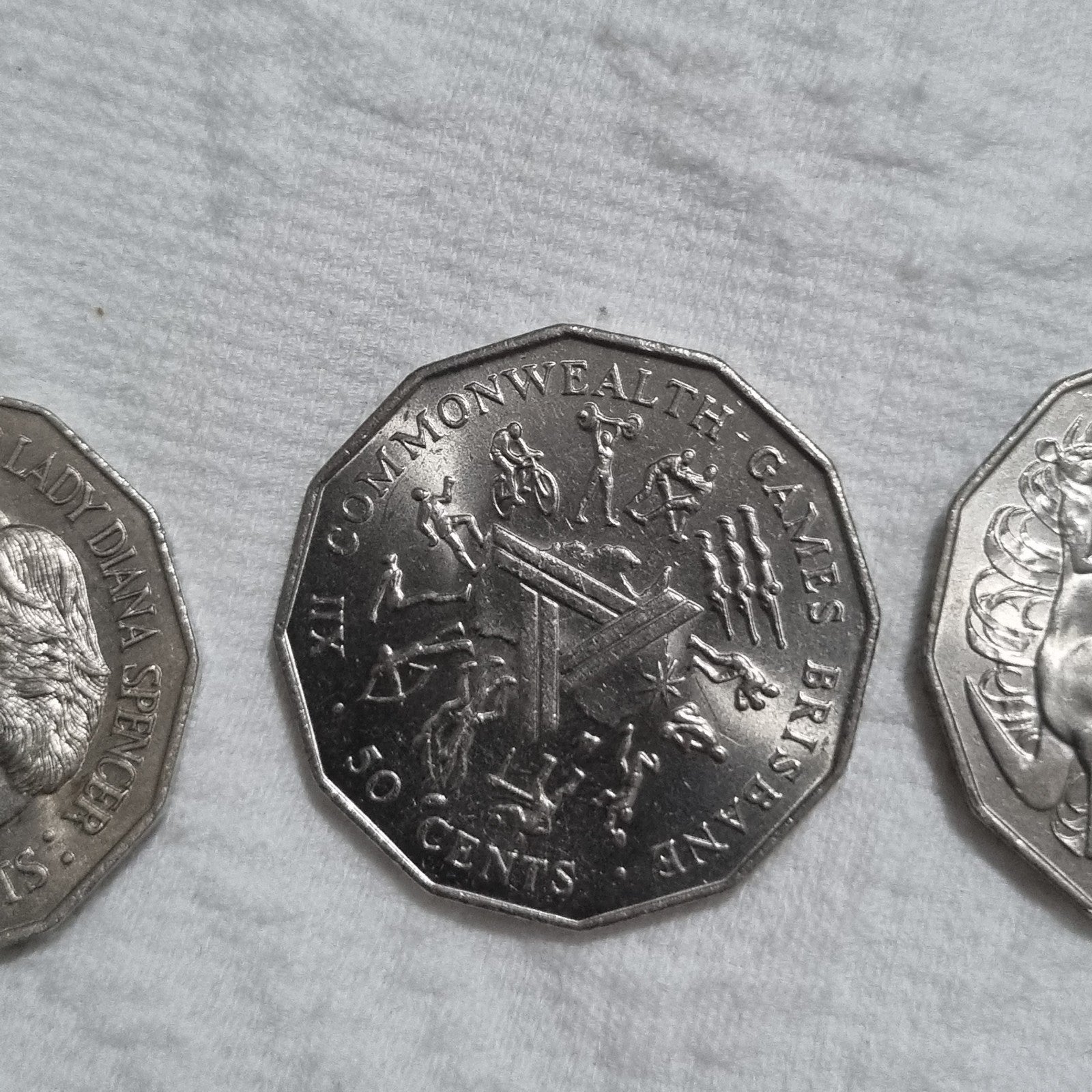 3 x 50 Cent Coins - 1981 , 1982 , 1983 - Very Shiny 
