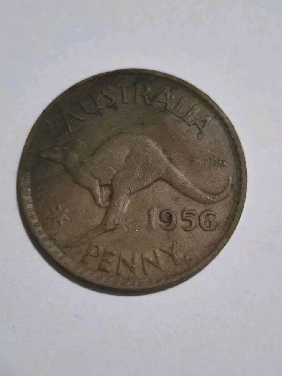 1956 Australian Penny with Y dot