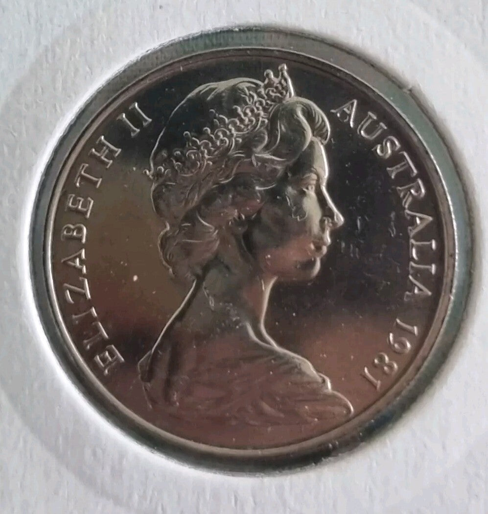 1981 UNC 10 cent coin in 2x2 holder