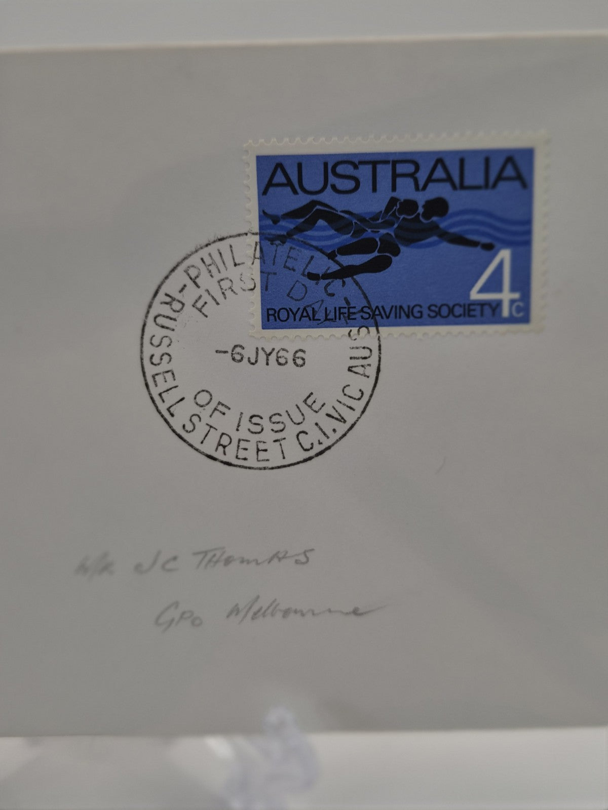 1966 - 75th Annic Royal Life Saving Society  First Day Cover Australia FDC