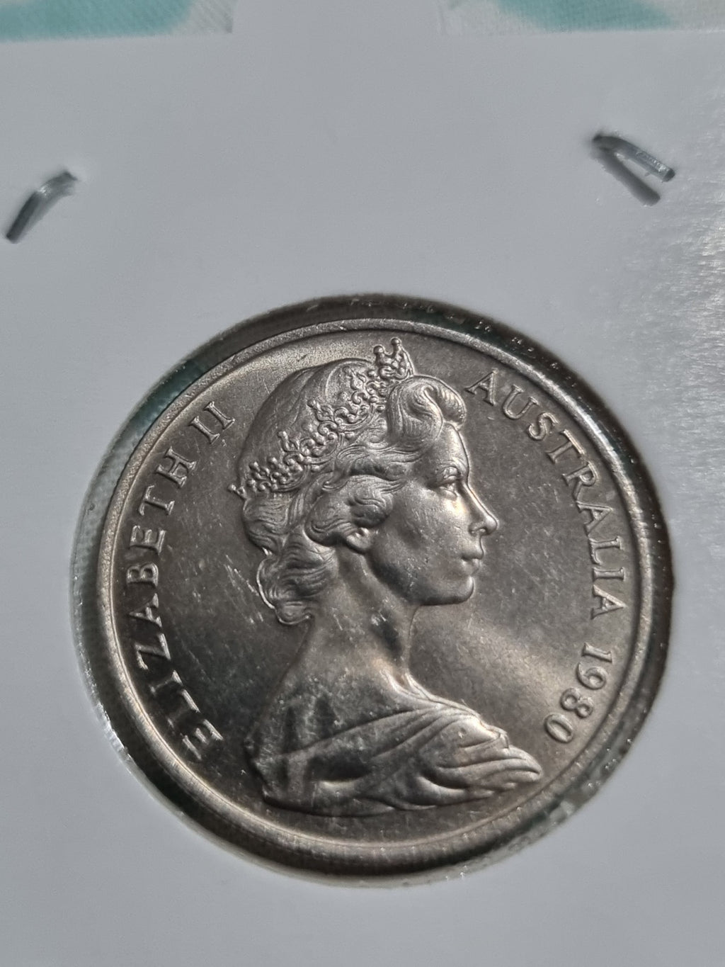 1980 10 Cent UNC Coin Australian Ten Cents In 2x2 Holder 