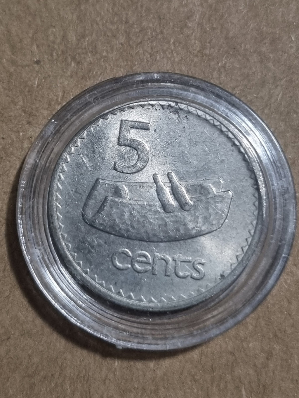 1976 5 Cents Fiji Coin In Capsule 
