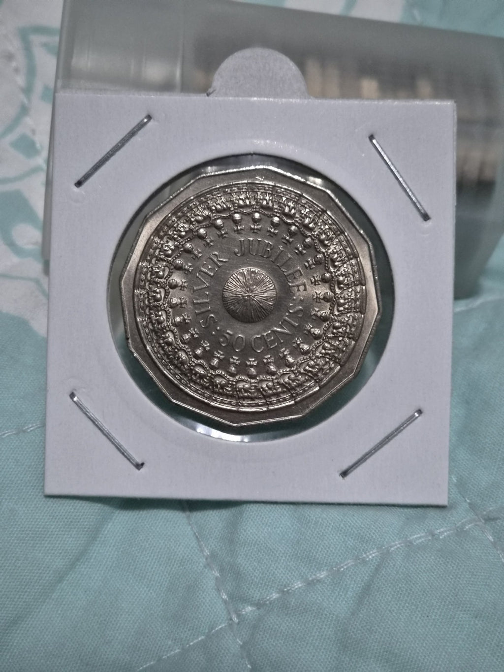 1977 Silver Jubilee 50 cent coin + Free  FDC Included 